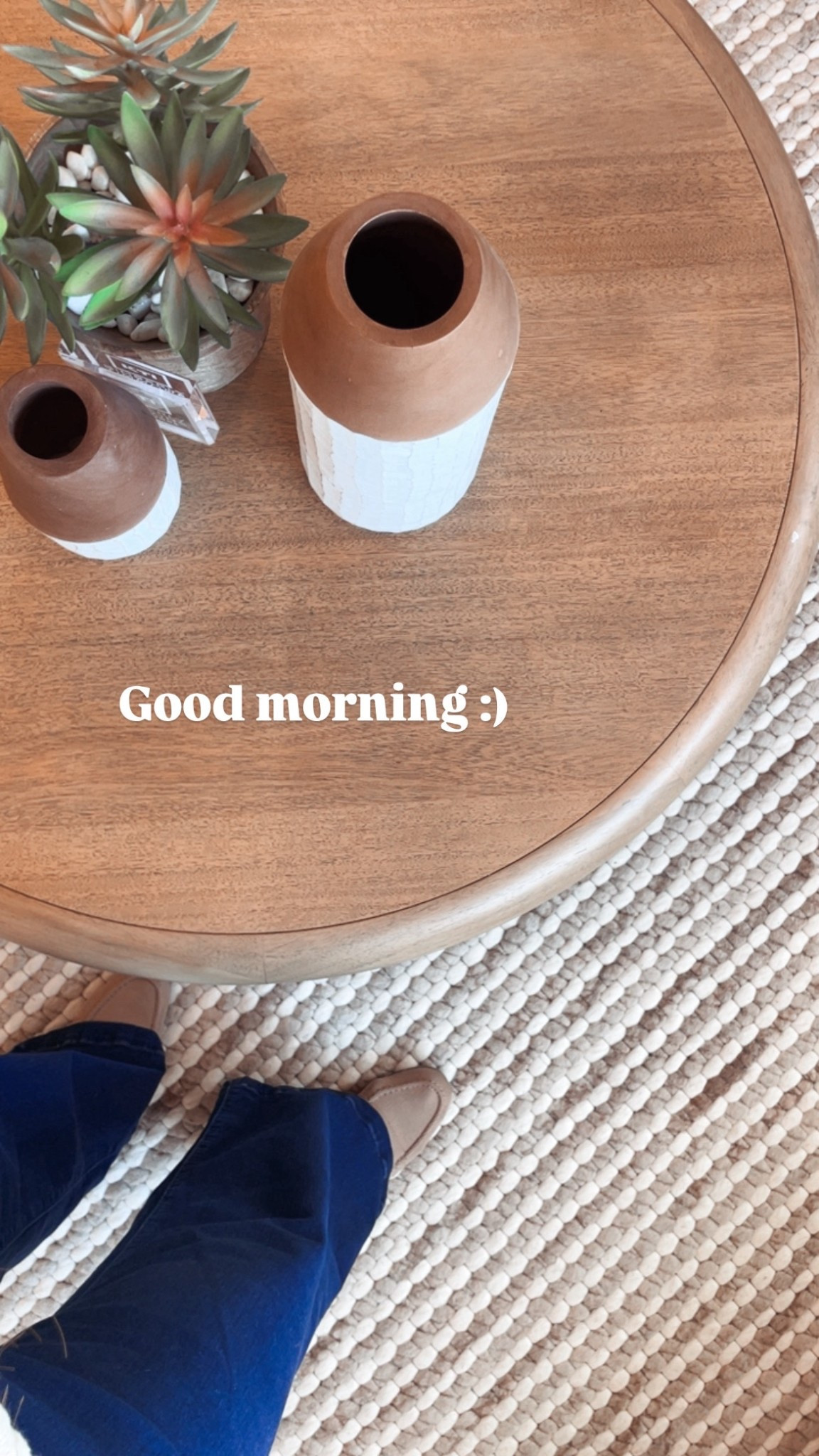 Zack round wood coffee table by For Hands and this beautiful neutral wool area rug! 😍

#LTKSaleAlert #LTKHome