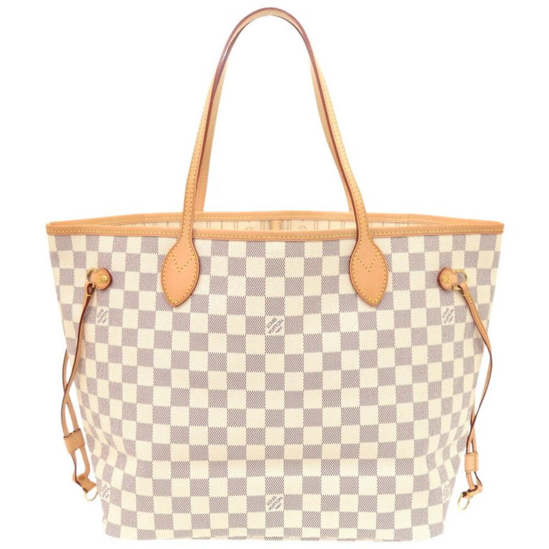 Pre-Owned Louis Vuitton Neverfull MM Damier Azur N51107 Tote Bag | Walmart (US)