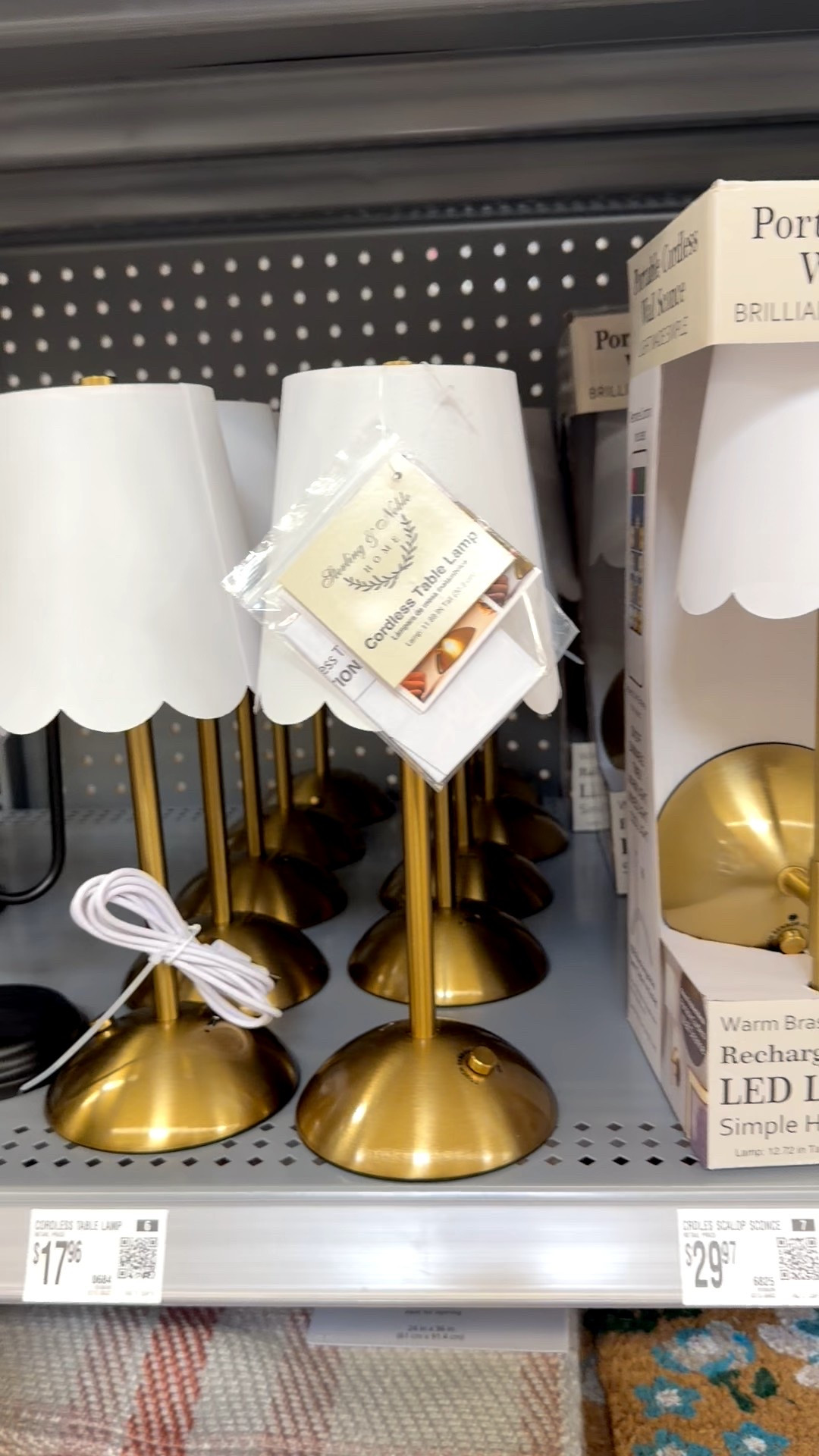 Sterling & Noble Cordless Brass Rechargeable Wall Sconce with Scalloped Fabric Shade and Remote

#LTKHome