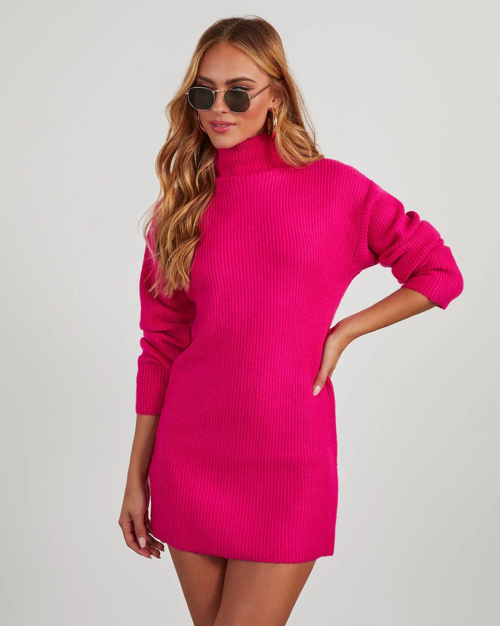 Uptown Girl Mock Neck Sweater Dress | VICI Collection