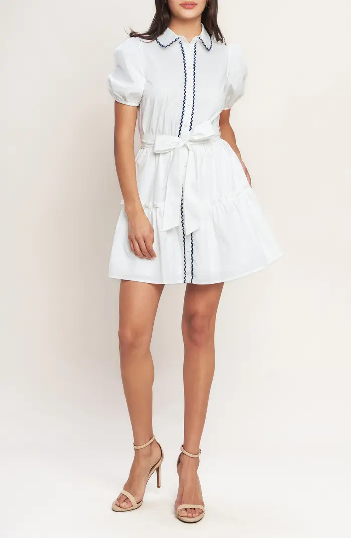 FLYING TOMATO Puff Sleeve Cotton Minidress | Nordstromrack | Nordstrom Rack