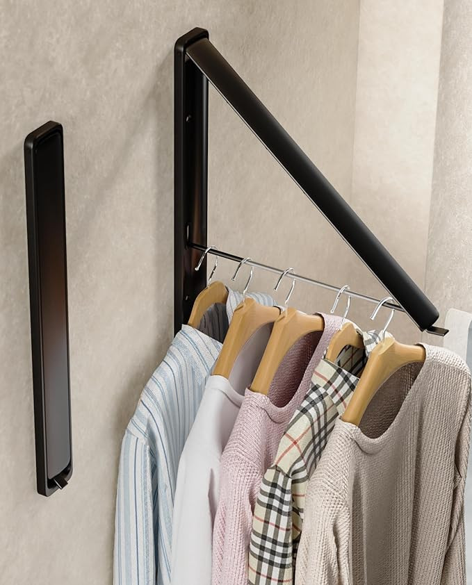 Clothes Drying Rack Wall Mounted, Retractable & Foldable Clothes Hanger for Laundry Room Organiza... | Amazon (US)