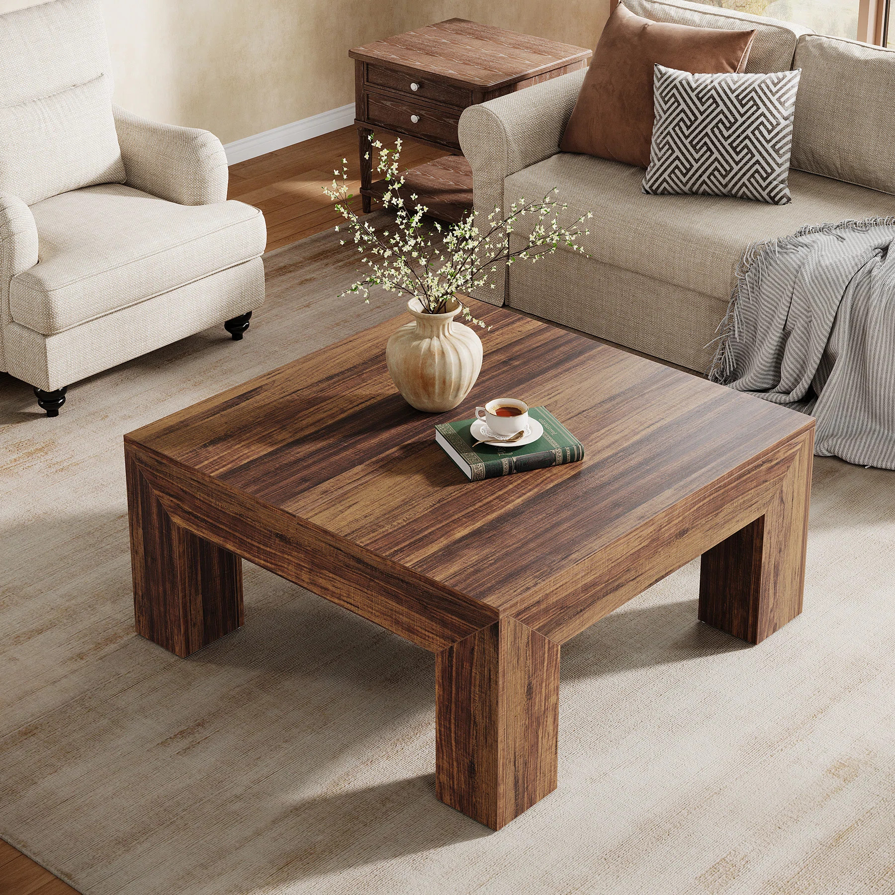 Farmhouse Square Coffee Table, Center Table for Living Room | Wayfair North America