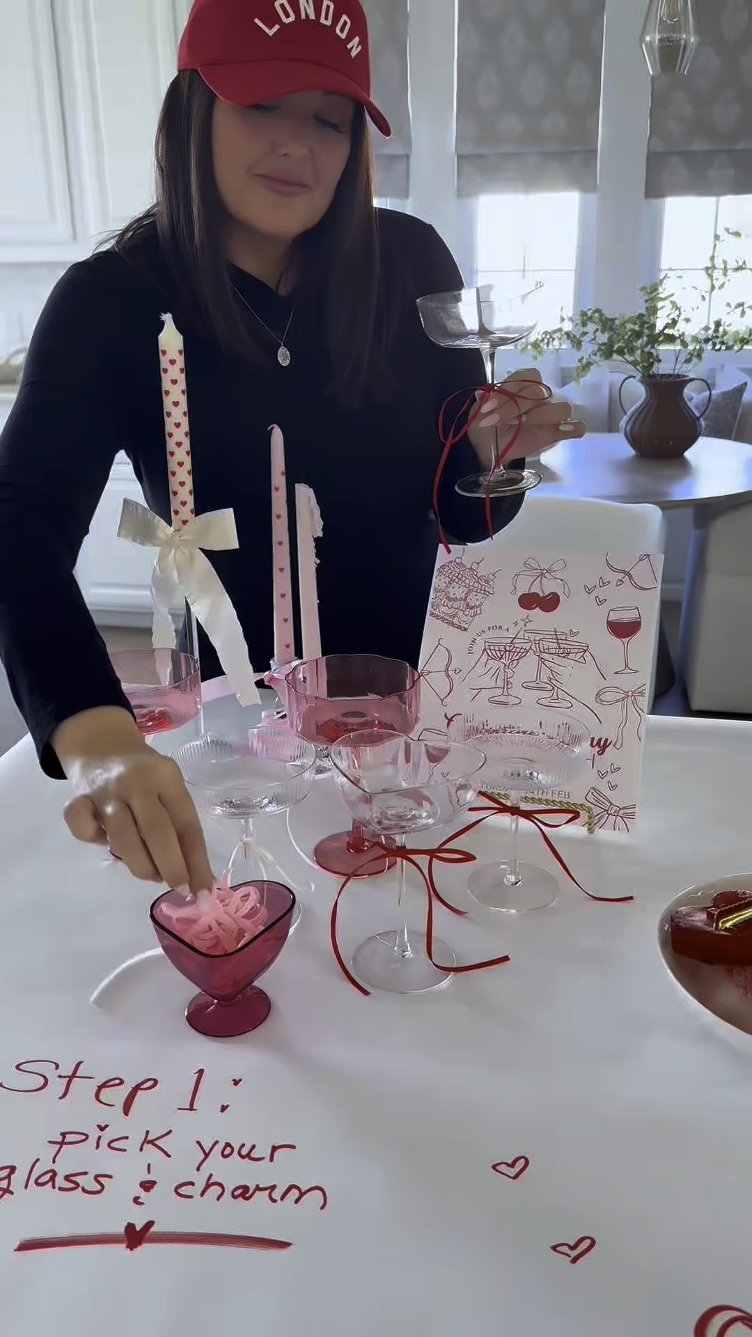 hosting a galentine’s party? this diy drink station is the perfect way to impress your guests! 💕✨ from choosing their glass and charm to adding a splash of bubbly and a fun garnish, it’s all about making it interactive and festive. 🍓🍒🍾 

#LTKHome #LTKParties #LTKWatchNow