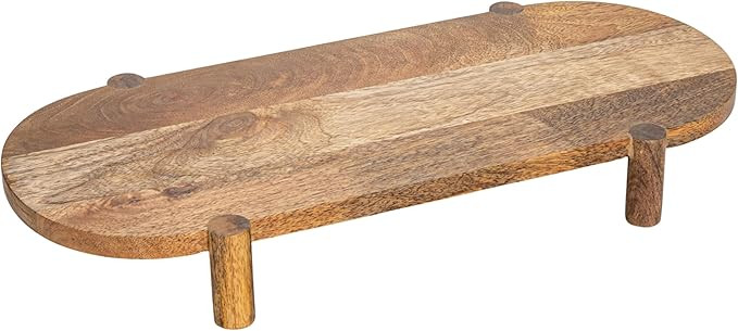 Bloomingville Long Mango Wood Footed Pedestal, Natural | Amazon (US)