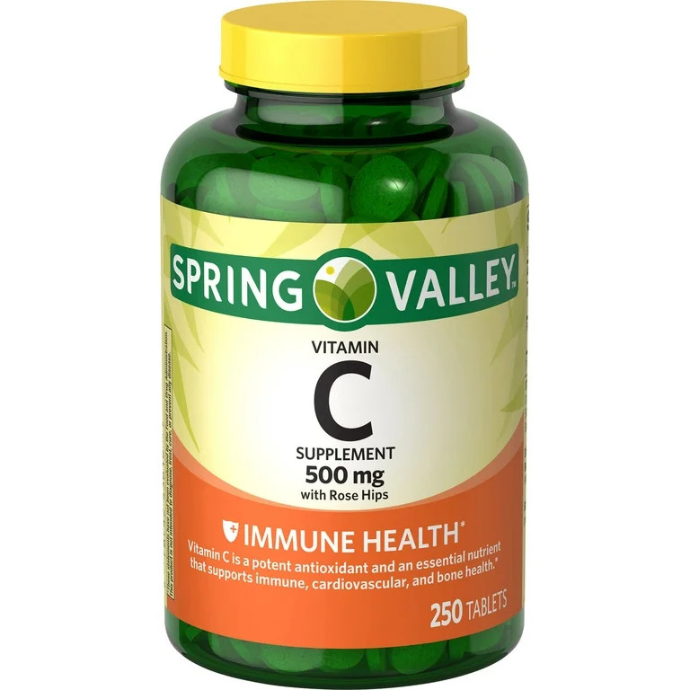 Spring Valley Vitamin C Supplement with Rose Hips, 500 mg, 250 Count | Walmart (US)