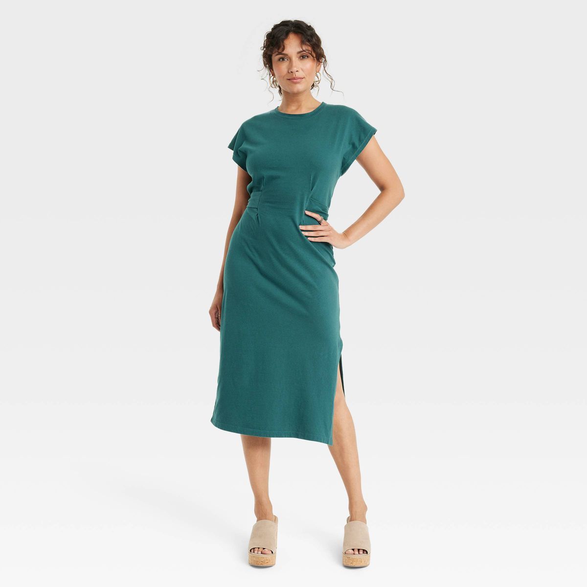Women's Short Sleeve Knit Wrap Midi Dress - Universal Thread™ | Target