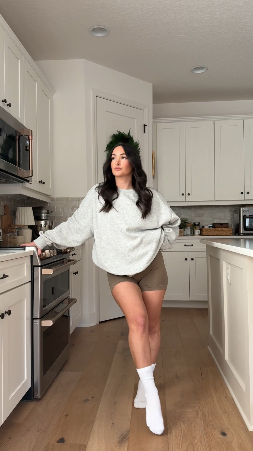 Kitchen dancing in my fav sweater and shorts 💃🏻

#LTKActive #LTKootd