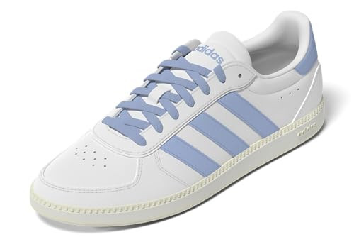 adidas Women's Breaknet Sleek Sneaker, White/Blue/Off White, 9.5 | Amazon (US)