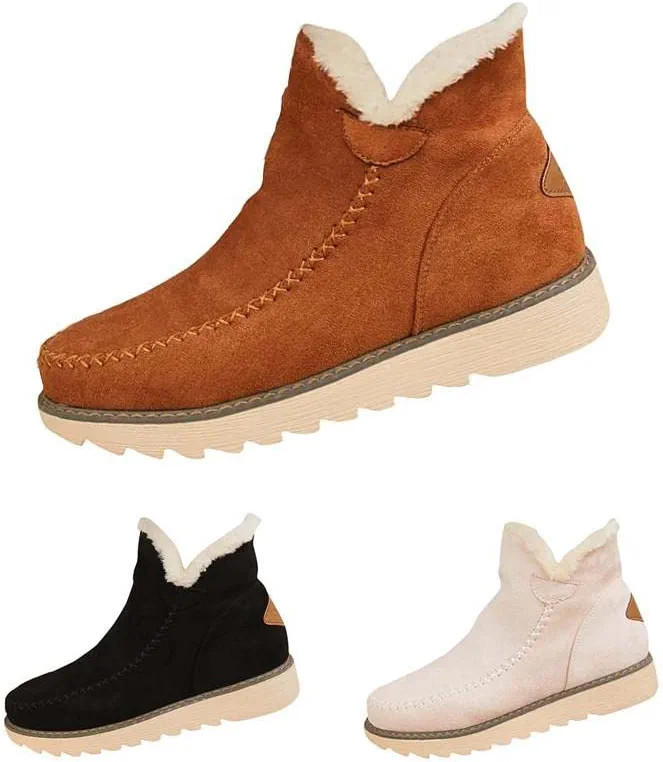 Mupiid Women's Classic Warm Outdoor Snow Boots Non-Slip Ankle Snow Booties Fur Lined Ankle Boots | Amazon (US)