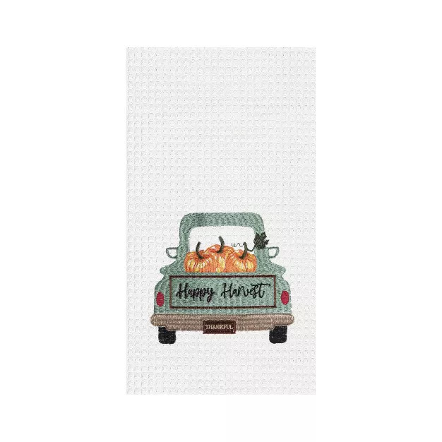 C&F Home Happy Harvest Embroidered Waffle Weave Thanksgiving Kitchen Towel | Target