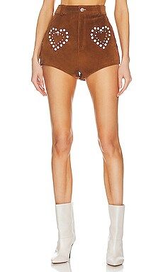 Understated Leather Dimestone Cowgirl Shorts in Gingerbread from Revolve.com | Revolve Clothing (Global)