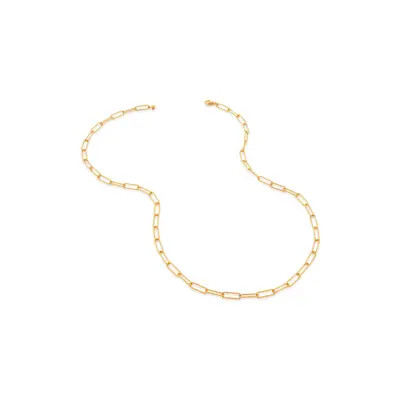 Monica Vinader Alta Textured Chain Link Necklace in Yellow Gold at Nordstrom | Nordstrom