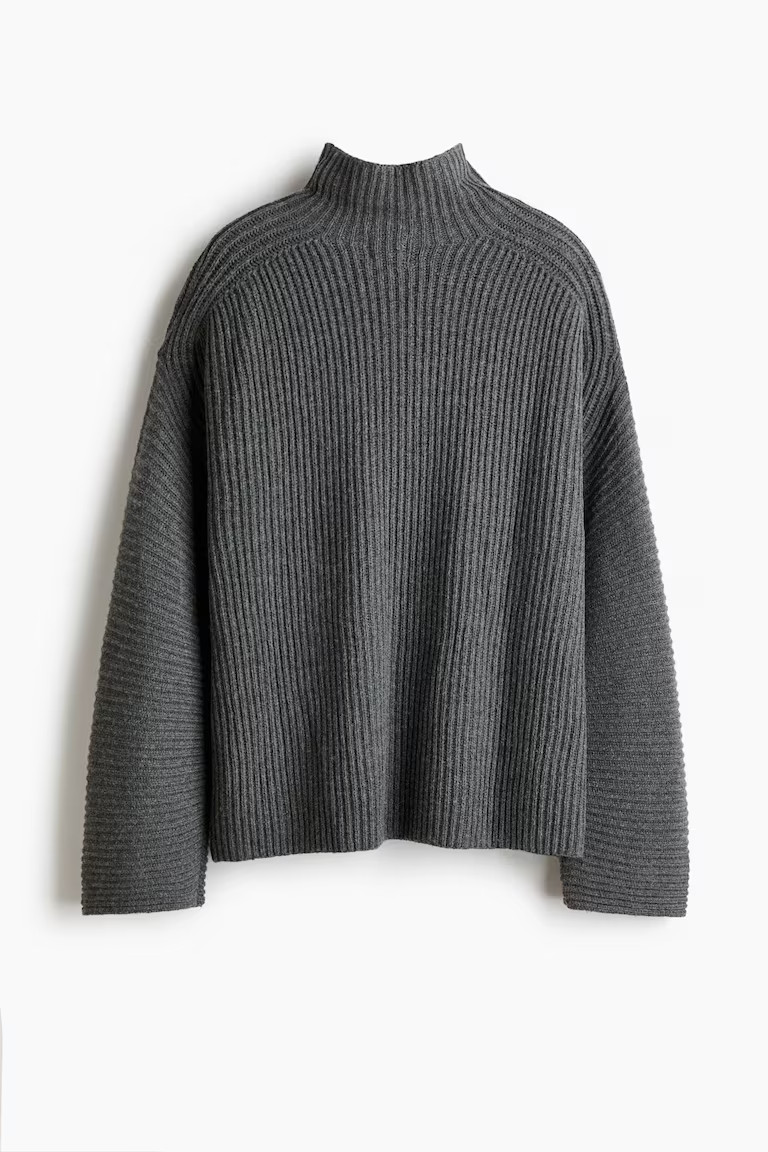 Rib-Knit Wool-Blend Sweater | H&M (US + CA)