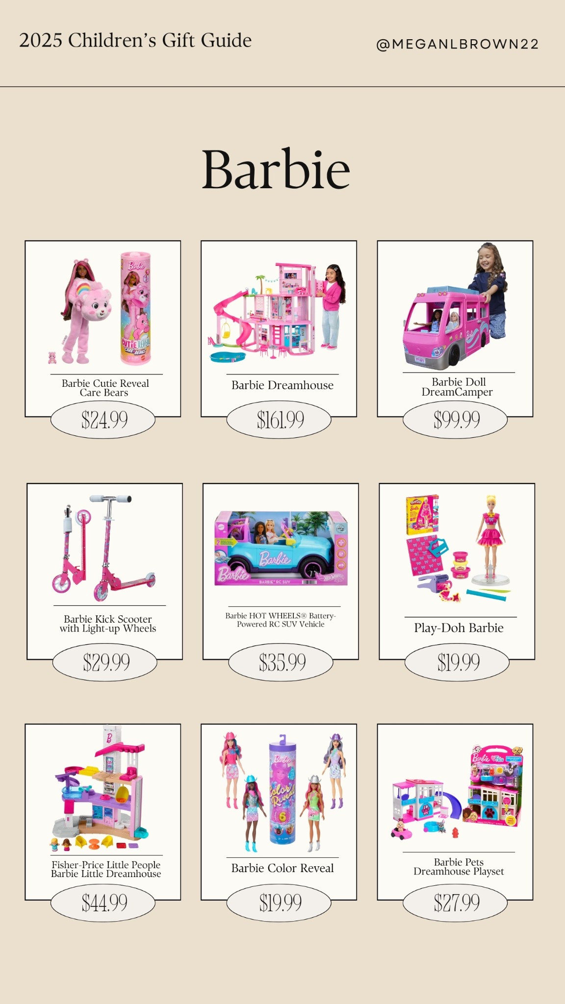 2025 Christmas gift guide for kids and toddlers who love Barbie’s! Here’s the ultimate list of Barbie toys and activities for Christmas this year! #giftguide #barbie #christmastoys 

#LTKBaby #LTKFamily #LTKKids