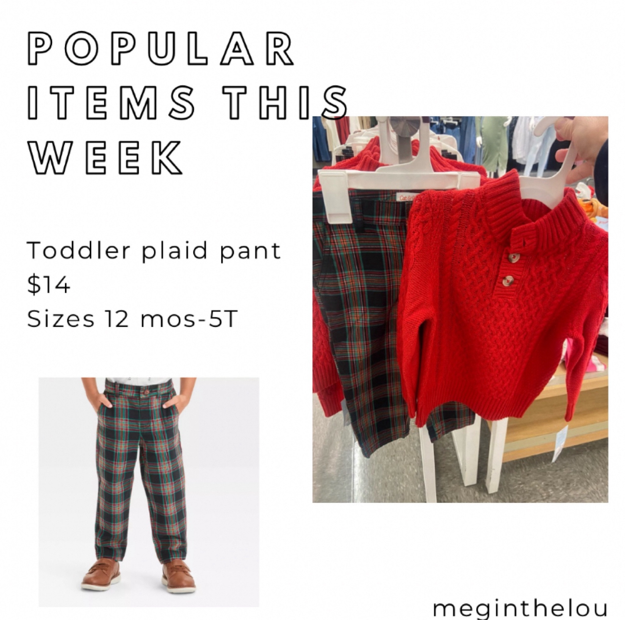 Toddler boy - Christmas outfit; I love the look of plaid pants, always such a classic style.  The red sweater could be work so many time throughout the spring and winter; William has had a few of them, they’re warm and great quality. 


#toddler #christmasoutfit #toddlerchristmasoutfit #toddlerboy #toddlerpants #plaidpants #target #LTKHoliday 

#LTKKids #LTKFindsUnder50 #LTKStyleTip