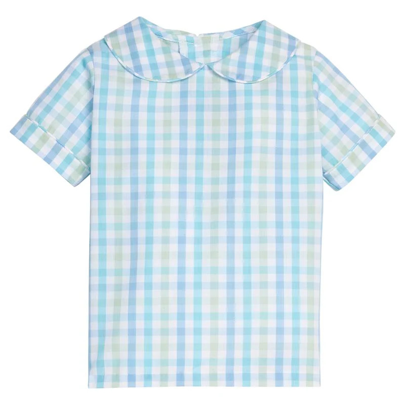 Little English Short Sleeve Peter Pan Shirt - Briarcliff Plaid | JoJo Mommy