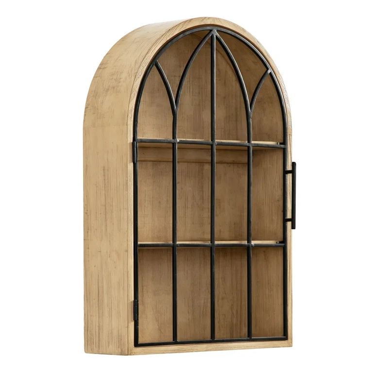 Kate and Laurel Megara Decorative Wooden Hanging Arched Wall Cabinet with Door for Open Storage, ... | Walmart (US)