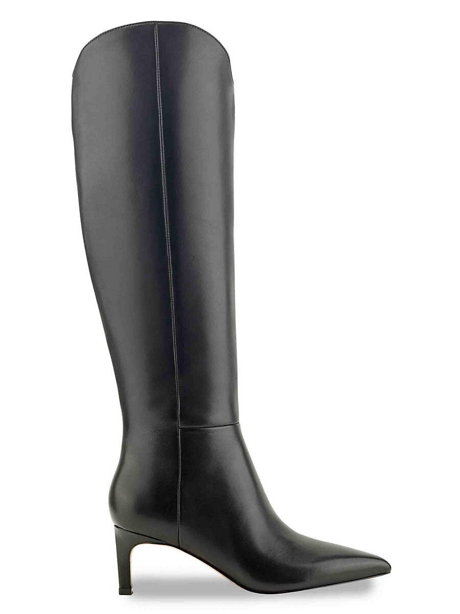 Marc Fisher Ltd Women's Quinnie 60MM Leather Point-Toe Stiletto Knee-High Boots - Black - Size 9.5 | Saks Fifth Avenue OFF 5TH