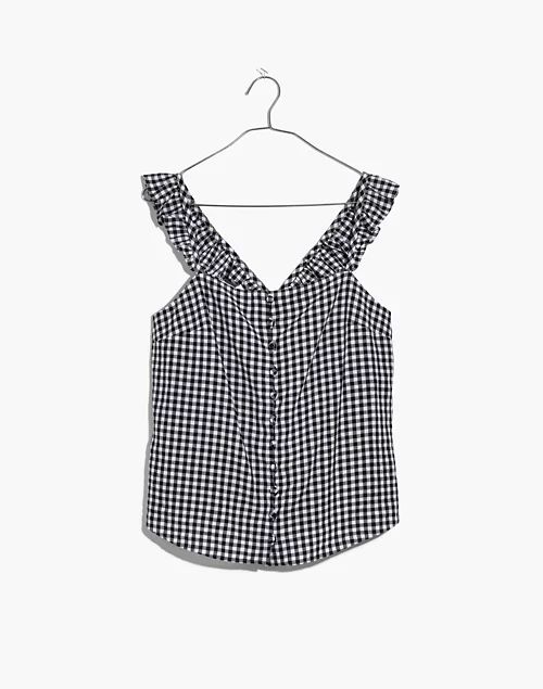 Ruffle-Strap Cami Top in Gingham Check | Madewell