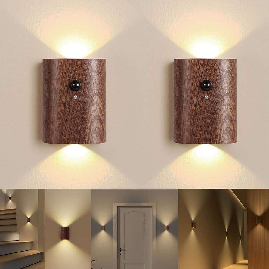 Meomchee Wall Sconces Motion Sensor Night Light Battery Operated Lights with Linkage Function, Ma... | Amazon (US)