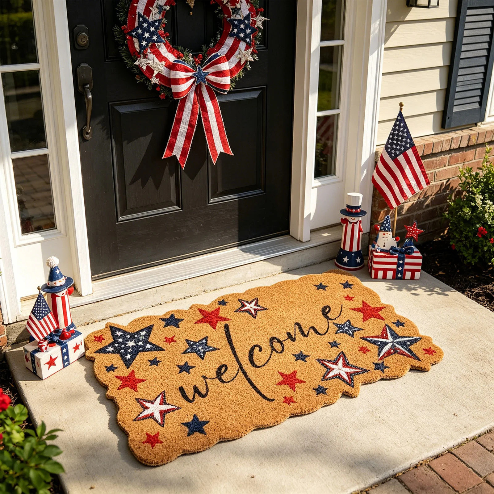 250th Anniversary Of Independence Imitation Coir Doormat and Entryway Floor Mat | Wayfair North America