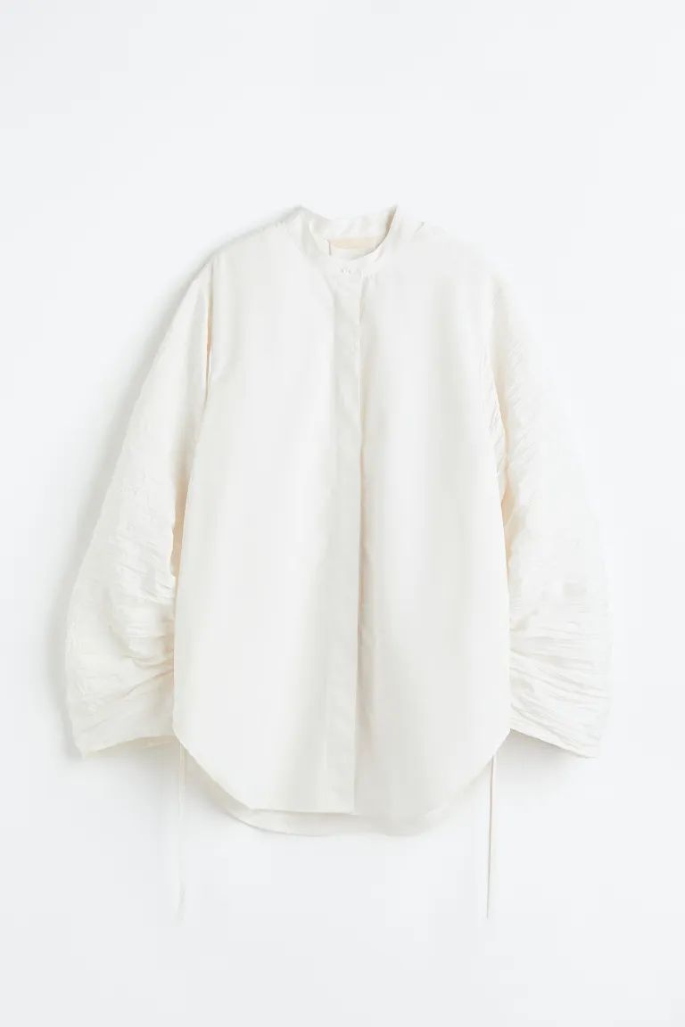 Oversized Gathered-sleeve Shirt | H&M (US + CA)