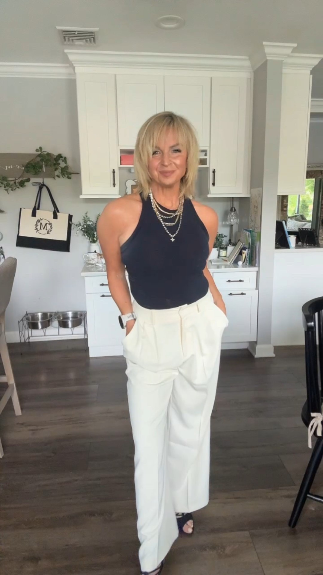 ⚓️ Feeling a little nautical and a lot fabulous today!
There’s something about navy + white that just feels classic, clean, and confidently you.

This look is giving summer yacht meets boss babe vibes—and I’m linking everything for you over on my LTK! 🤍💙

🔗 Shop the look:
💙 Navy halter tank – timeless and flattering
🤍 Wide-leg trousers – breezy, tailored perfection
⚓️ Strappy heels – effortless elegance

Start your day with confidence, a smile, and a little sparkle. You’re already shining. ✨ #LTKStyle #NauticalVibes #OOTD #ChicAndEffortless #StyleWithPurpose

#LTKOver40 #LTKSummerEdit #LTKSeasonal