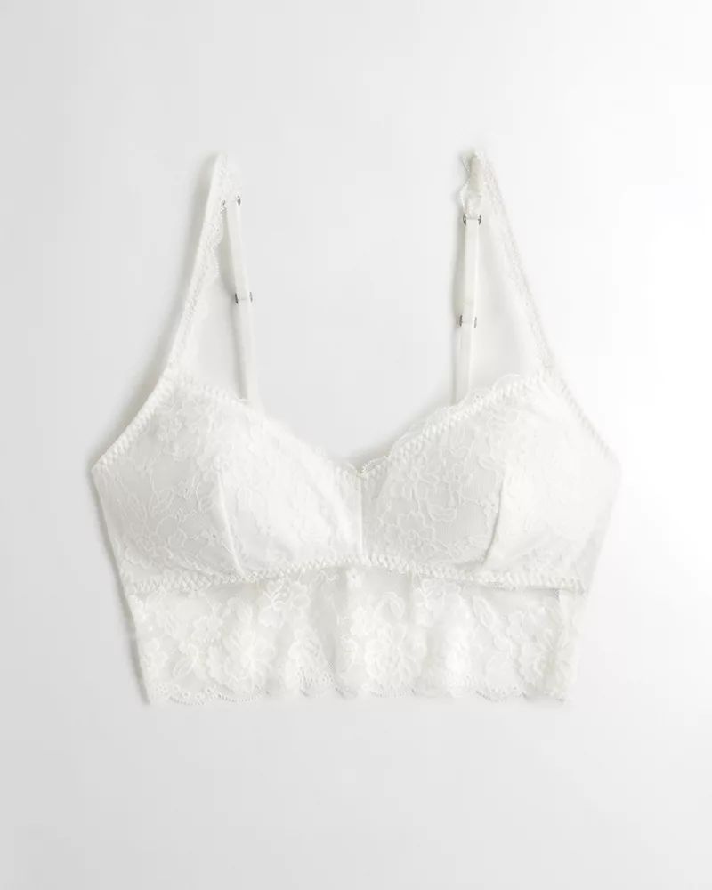 Lace Longline Bralette With Removable Pads | Hollister UK