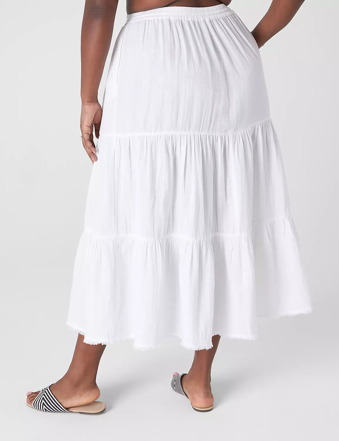 [MATCH BACK] Gauze Tiered Maxi Skir | LaneBryant | Lane Bryant (US)