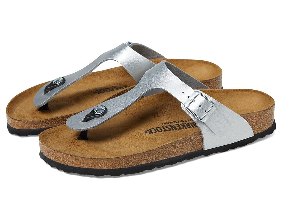 Birkenstock Gizeh - Birko-Flortm Birkibuctm Women's Sandals Metallic Silver Birko Flortm : EU 41 (US Women's 10-10.5) Regular | Zappos