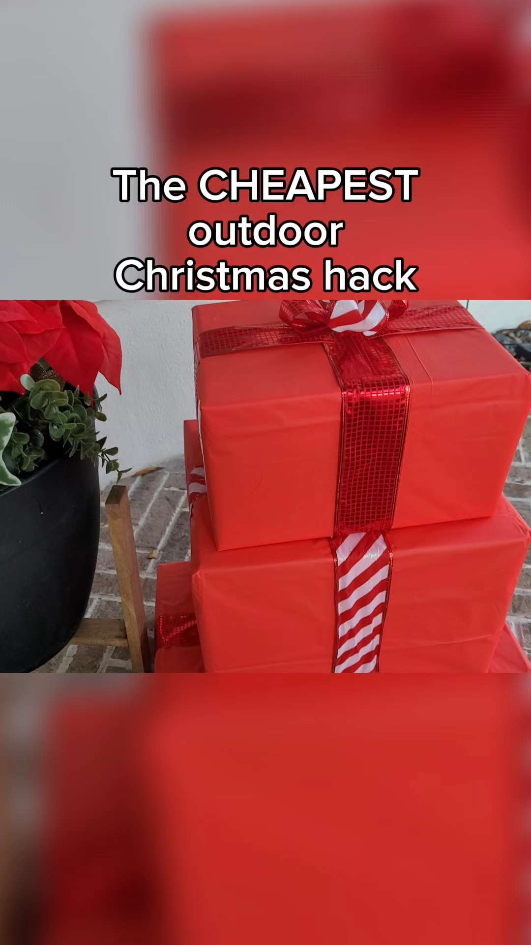 The cheapest outdoor Christmas hack 🎁✨
I wrapped old Amazon boxes with Dollar Tree supplies and they look SO cute on the porch! Linking similar ribbon + wrapping paper 👇 

 #LTKHoliday #LTKSeasonal #LTKHome