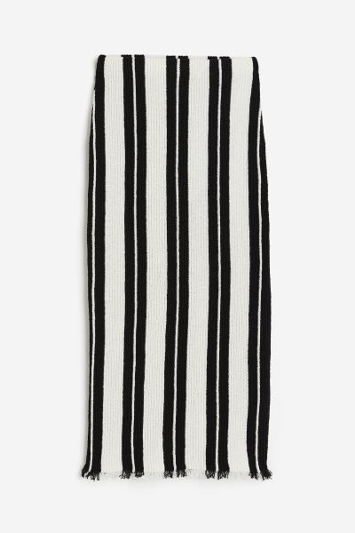 Knitted skirt - White/Black striped - Ladies | H&M GB | H&M (UK, MY, IN, SG, PH, TW, HK)