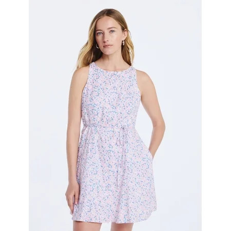 Free Assembly Women's and Women's Plus Cotton Boatneck Mini Dress, Sizes XS-4X | Walmart (US)