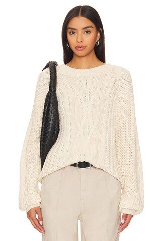 Free People Frankie Cable Sweater in Ivory from Revolve.com | Revolve Clothing (Global)