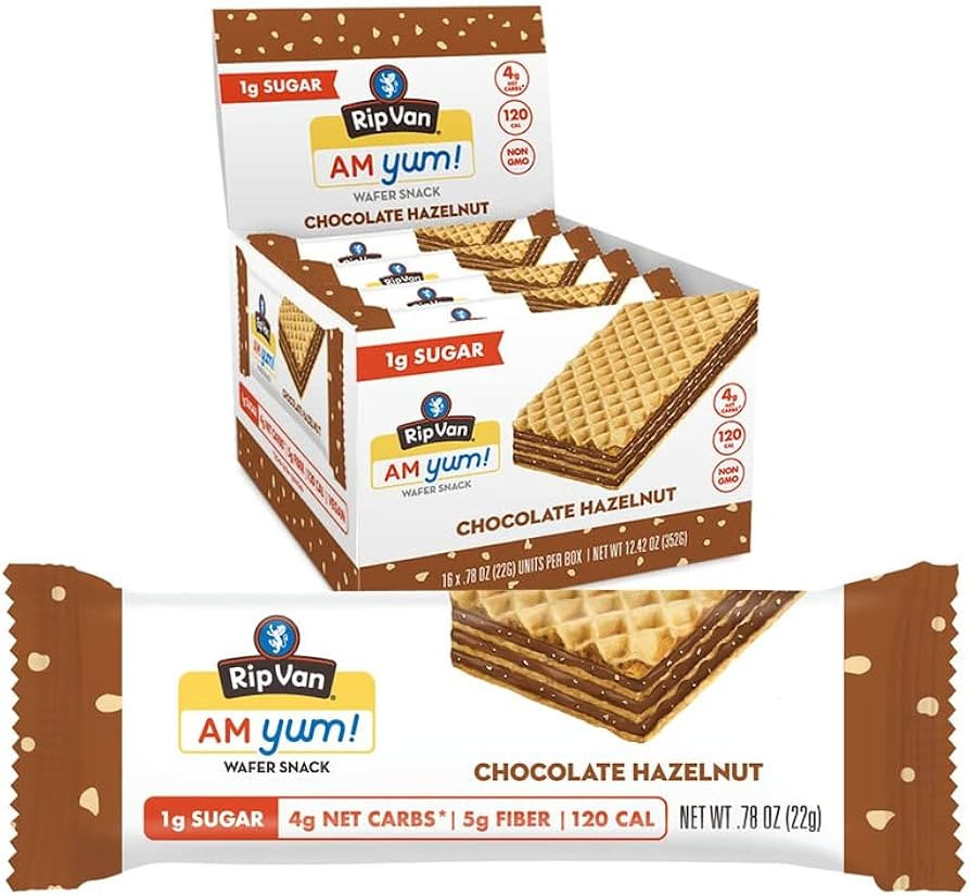 Rip Van AM YUM Chocolate Hazelnut - Keto Snacks - Non-GMO - Healthy -Low Calorie, Low Carb & Low ... | Amazon (US)