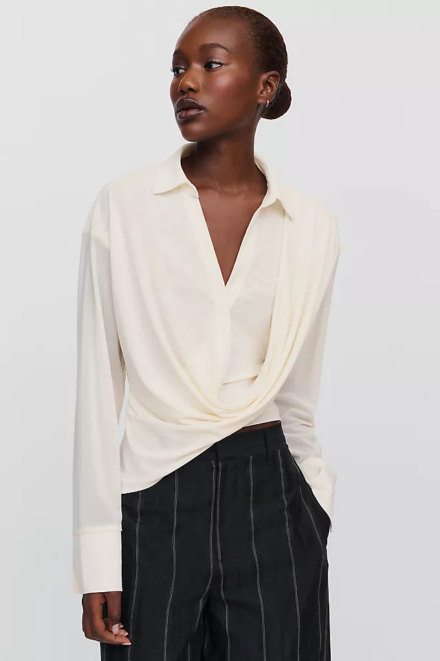 Selen Draped Shirt Top | Anthropologie (US)