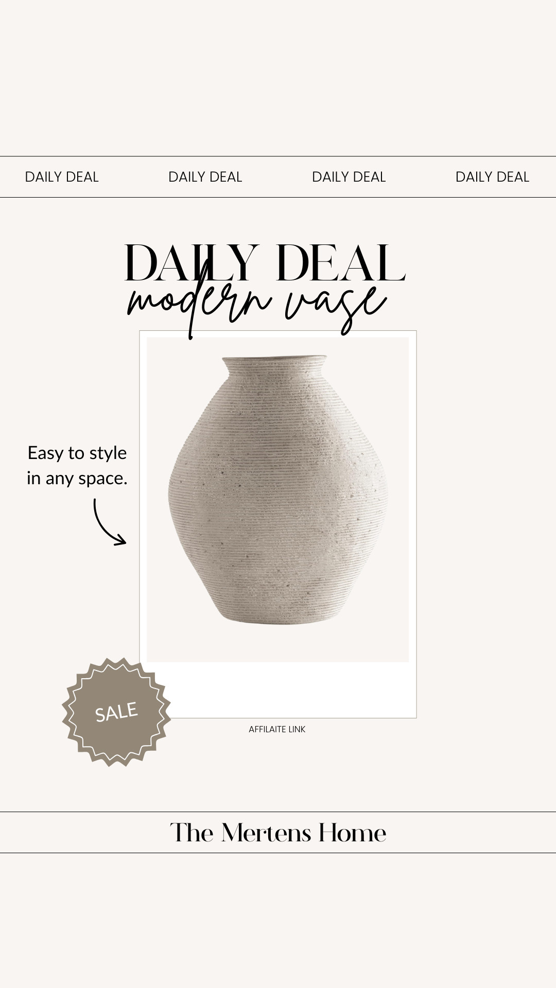 This neutral vase is perfect in any room and so easy to style on shelves, tables, or counters for a simple, polished look. 

 #LTKHome #LTKSaleAlert