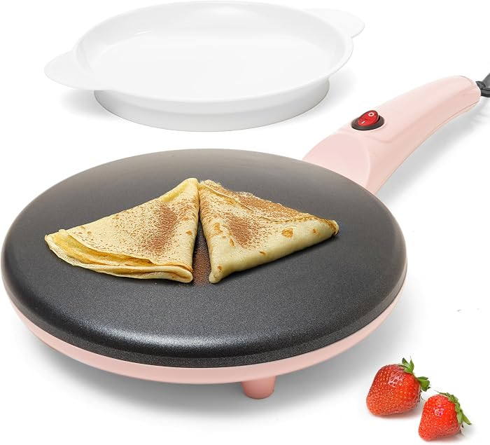 Moss & Stone Pink Electric Crepe Maker, 8" Portable Nonstick Crepe Pan | Amazon (US)