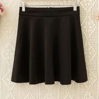 Plain Mini A-Line Skirt Black - One Size | YesStyle Global