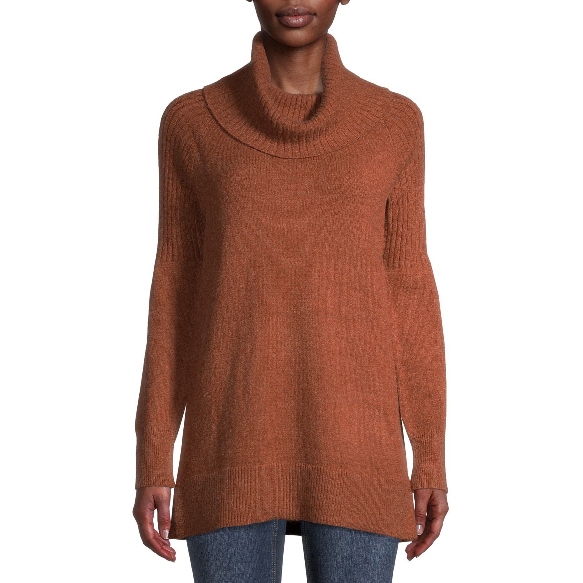 Time and Tru Women's Cowl Neck Tunic Sweater | Walmart (US)