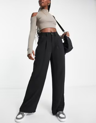 ASOS DESIGN drapey dad pants in black | ASOS (Global)