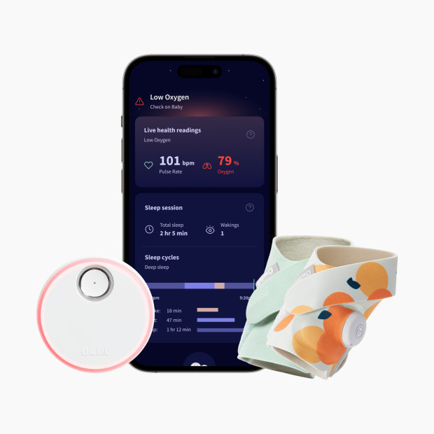 Owlet Dream Sock Smart Baby Monitor in Sweet Clementine | Babylist