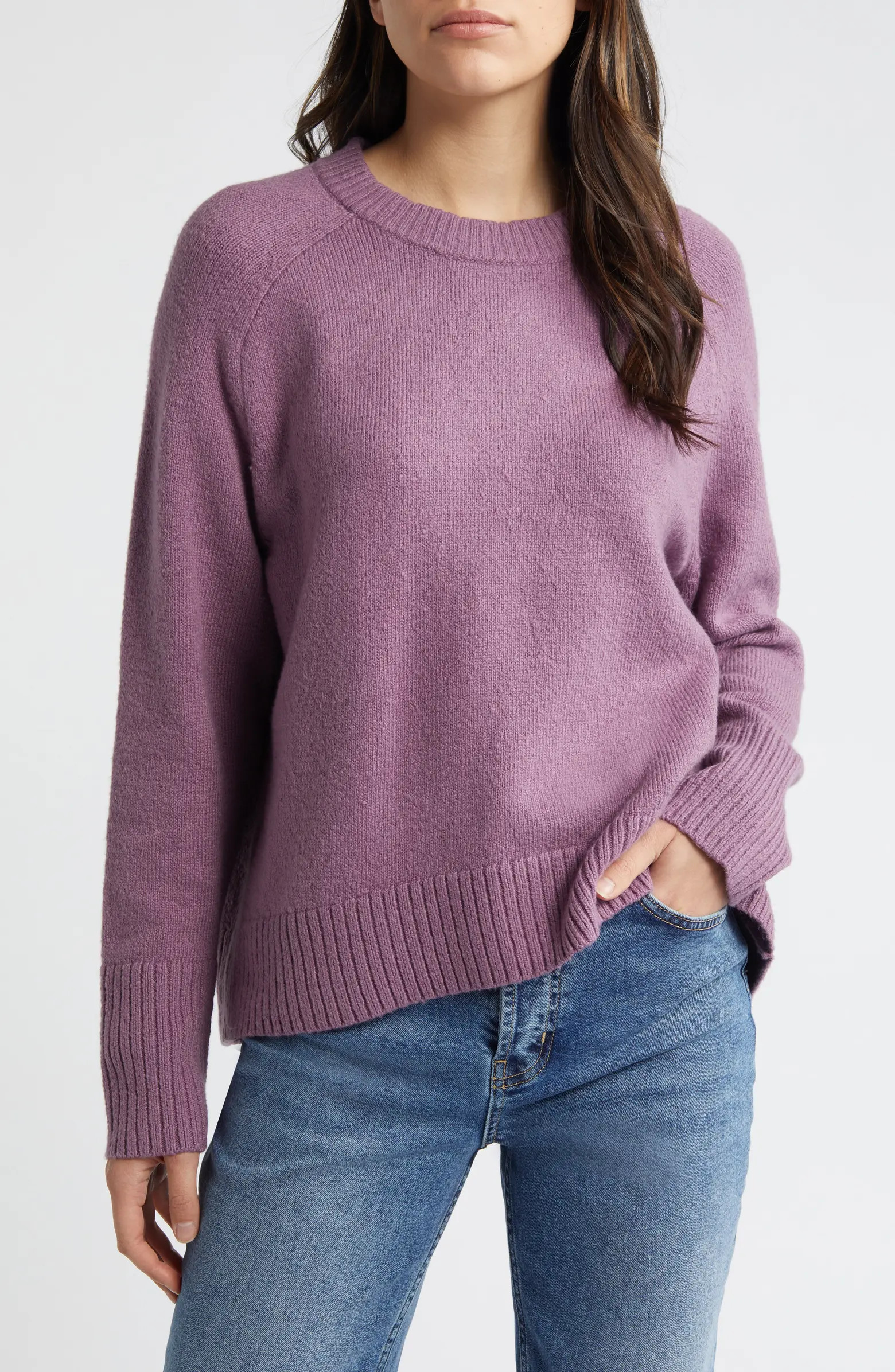 Treasure & Bond Crewneck Raglan Cotton Blend Sweater | Nordstrom | Nordstrom