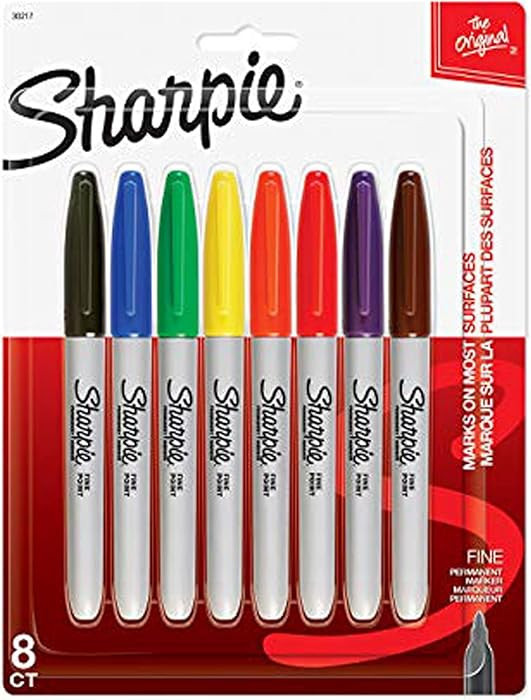 Sharpie Permanent Markers, Fine Point, 8 Count - School, Office, Arts & Crafts, Desk Supplies | Amazon (US)