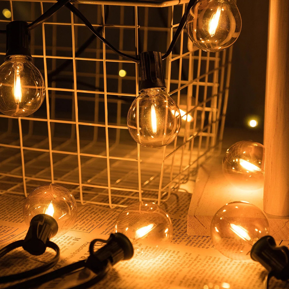 50ft 50-Bulb Outdoor Plug-in Globe String Lights, Shatterproof, Connectable, 2200K Soft Warm Glow | Wayfair North America