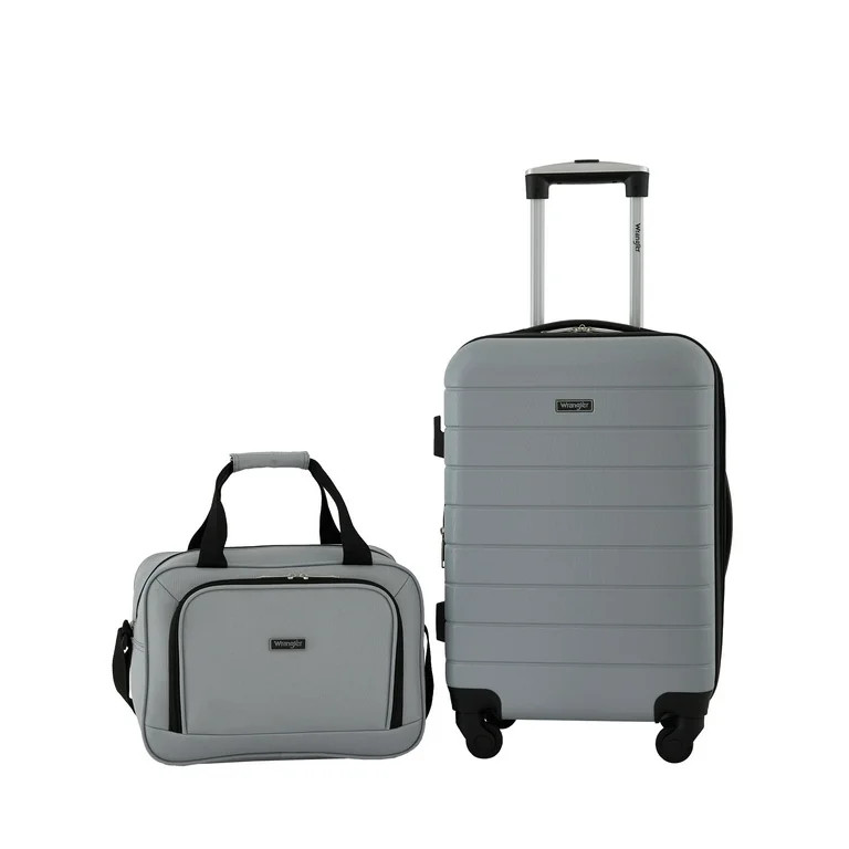 Wrangler 2-Piece Expandable Rolling Spinner Carry-on Set with Cup Holder, Ultimate Gray | Walmart (US)