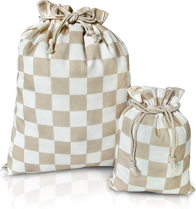 Gather & Knot Drawstring Gift Bags | 20" Large 12" Small | Premium Canvas | Reusable Fabric Wrap ... | Amazon (US)