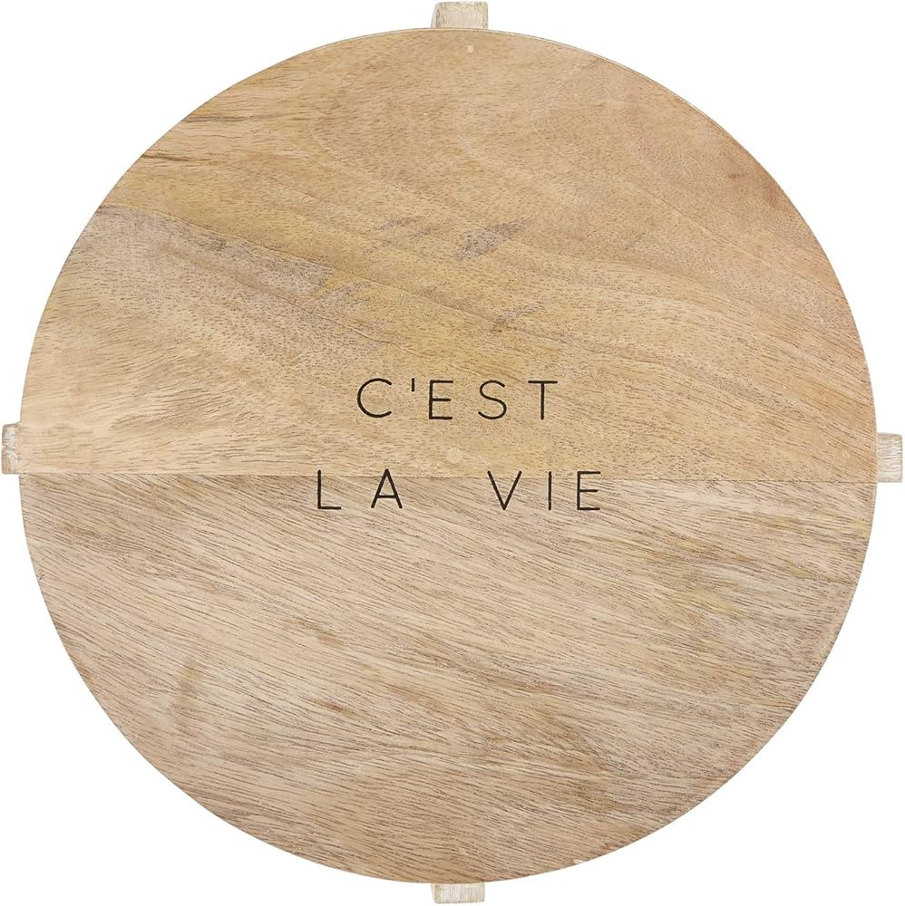Santa Barbara Design Studio Table Sugar Mango Wood Cheese Board, 11" Diameter, C'est La Vie | Amazon (US)