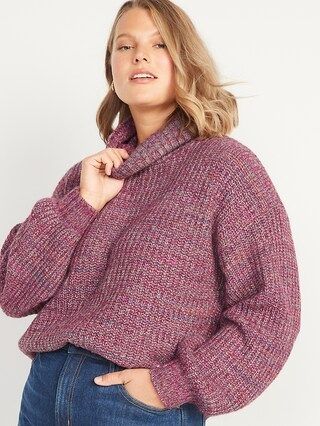 Marled Shaker-Stitch Turtleneck Sweater for Women | Old Navy (US)